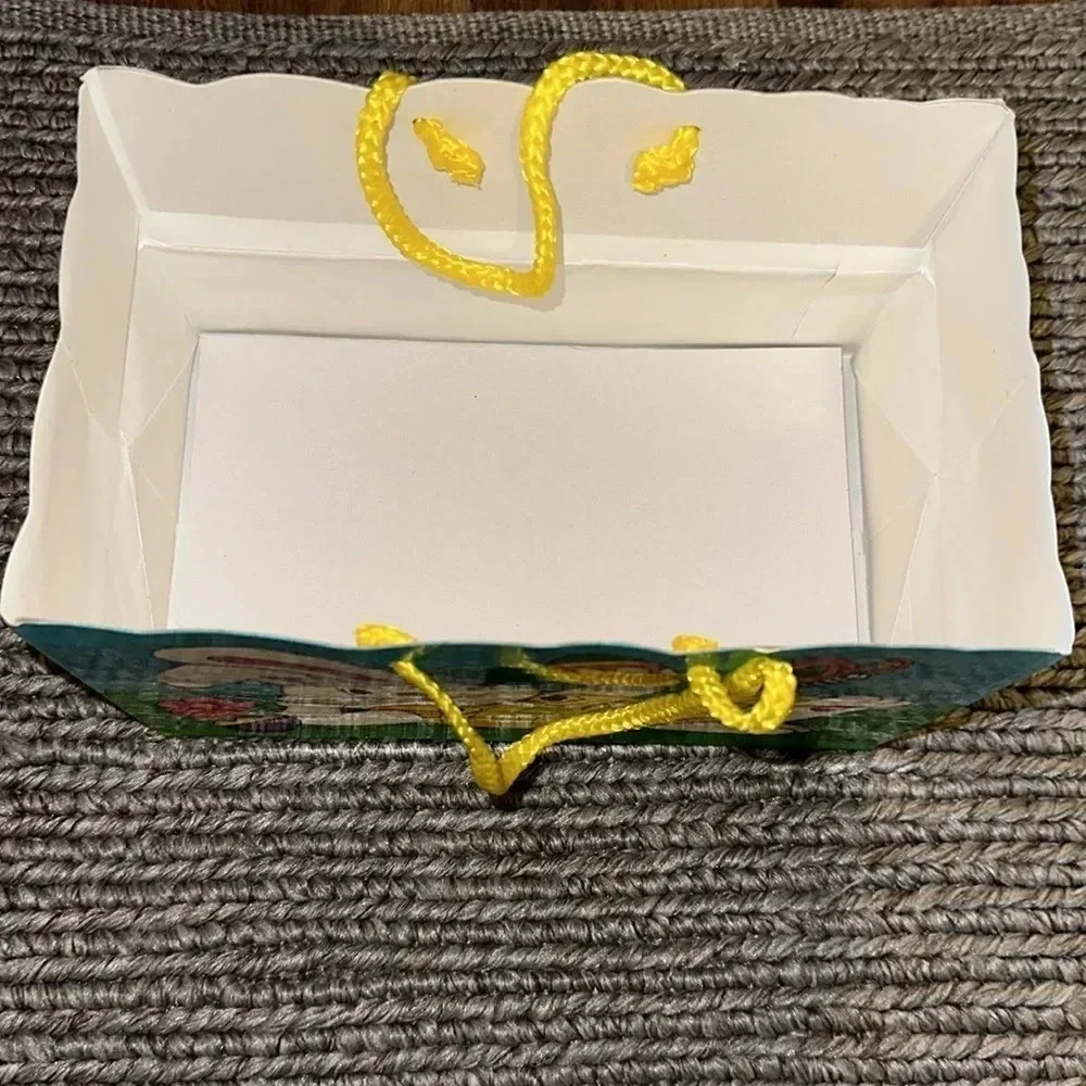 Vtg 1996 Easter Spring Gift Bag Yellow Handles JeanMarie Collection EASTER BUNNY